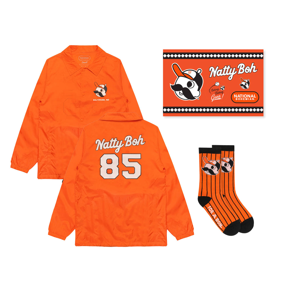 ORANGE NATTY BOH BASEBALL JERSEY (CUSTOMIZABLE)